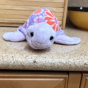 GANZ Purple Floral Stuffed Turtle